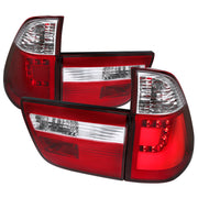 2000-2006 BMW E53 X5 LED Tail Lights Chrome Housing/Red Lens