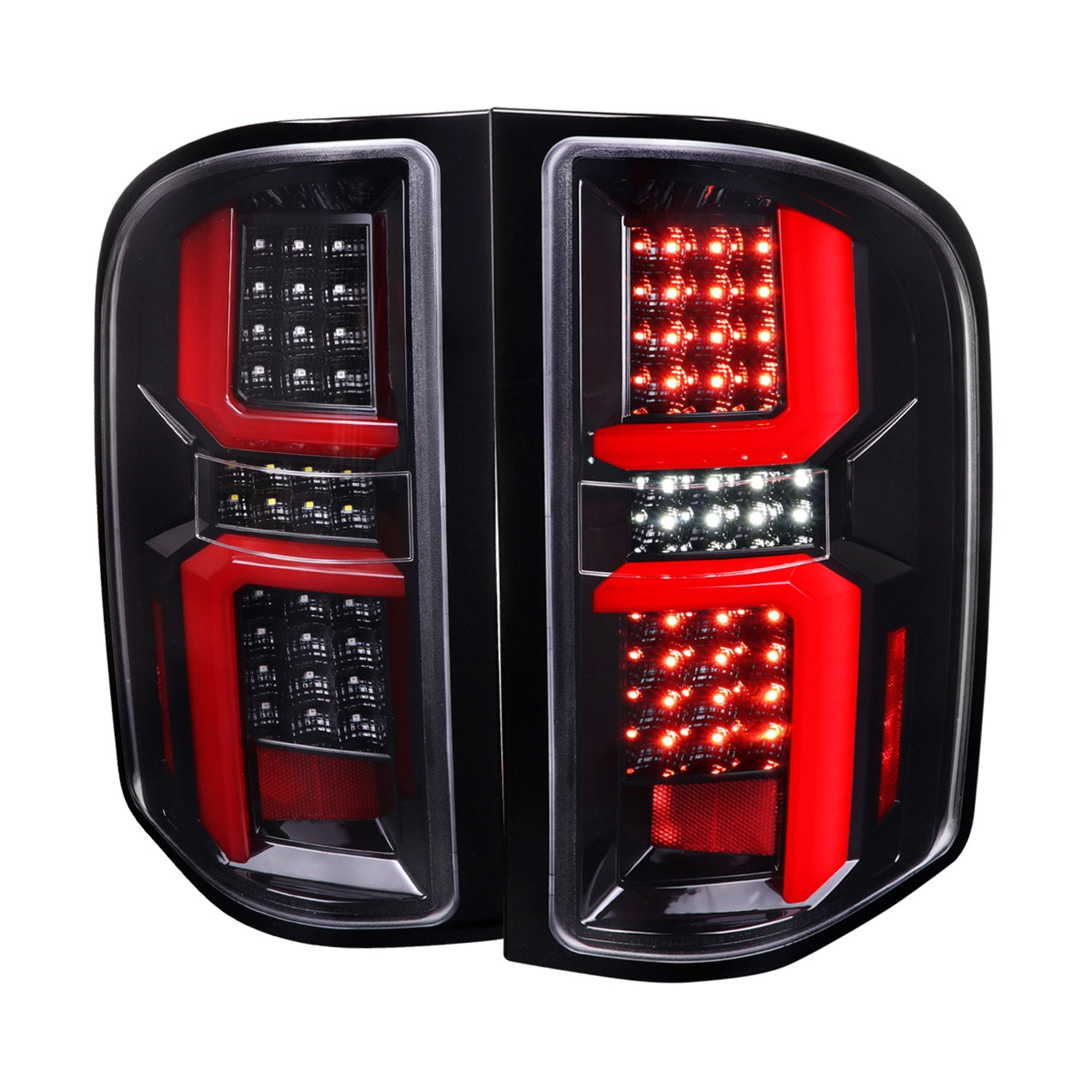 2007-2013 Chevy Silverado 1500 2500HD/3500HD LED Tail Lights Red Jet Black