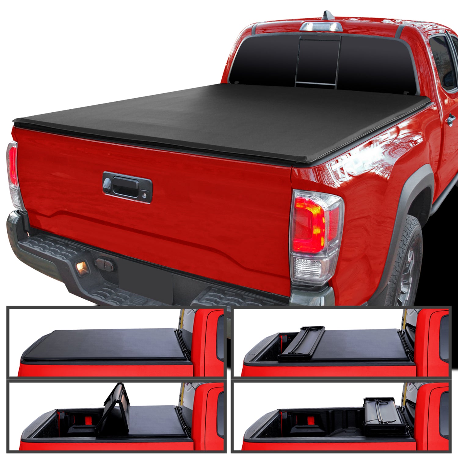 2016-2019 Toyota Tacoma 6' Short Bed Soft Quad-Fold Tonneau Cover