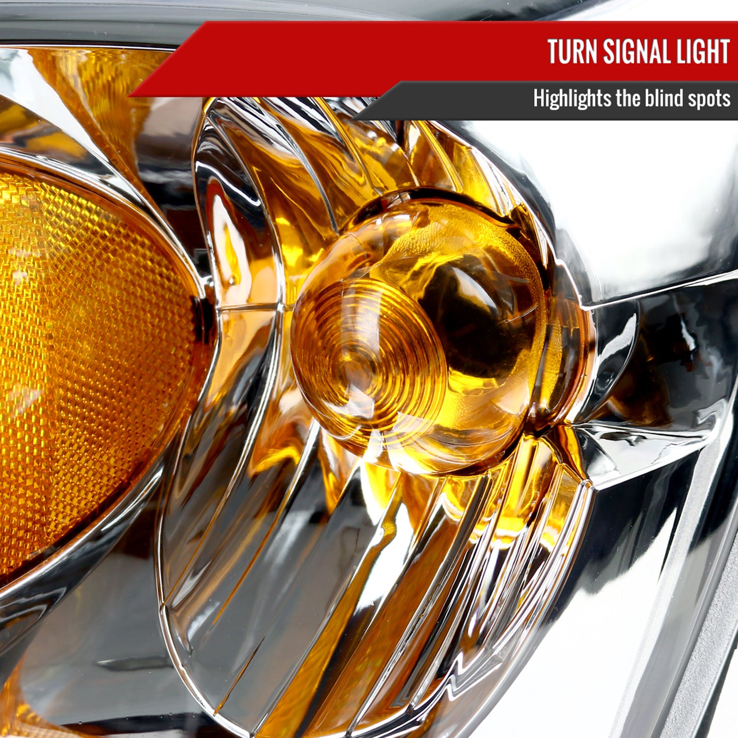 2004-2007 Chevy Malibu Factory Headlights w/Amber Reflectors Chrome/Clear