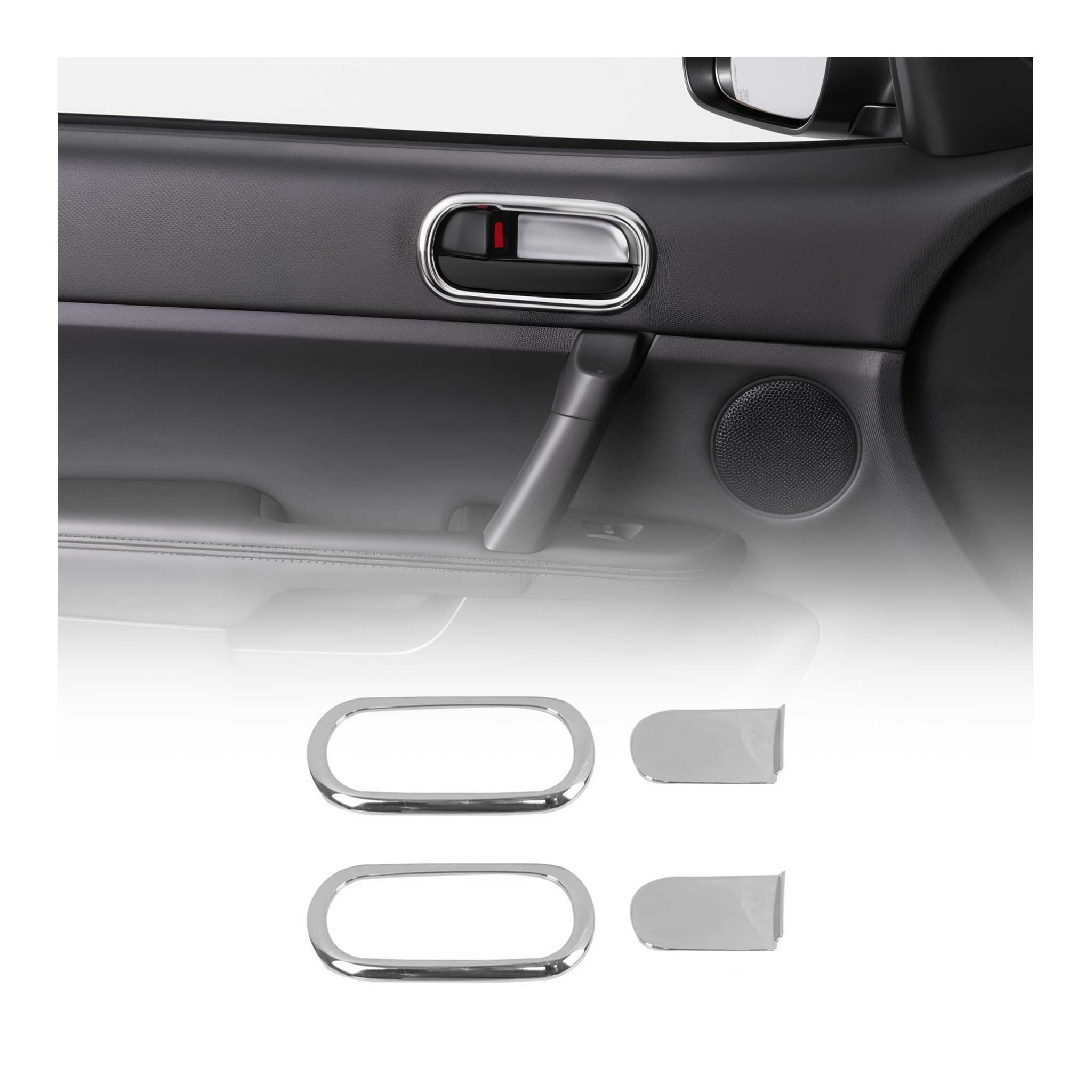 2016-2023 Mazda MX-5 Miata Car Door Handle Cover Protector Silver Chrome