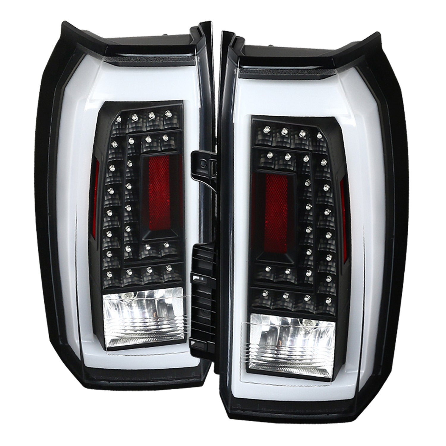 2015-2020 Chevy Tahoe/Suburban LS LT LTZ LED Tail Lights Matt Black/Clear