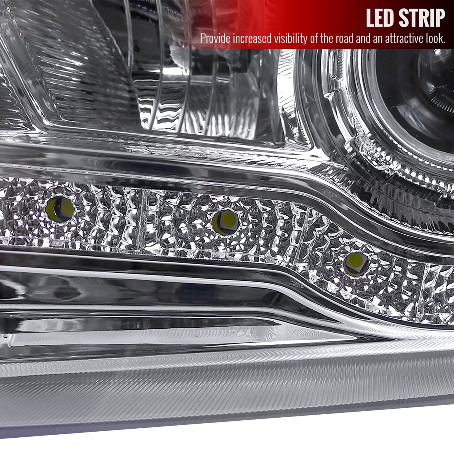 1999-2004 Ford F-250/350/450/550/Excursion Headlights LED Light Chrome