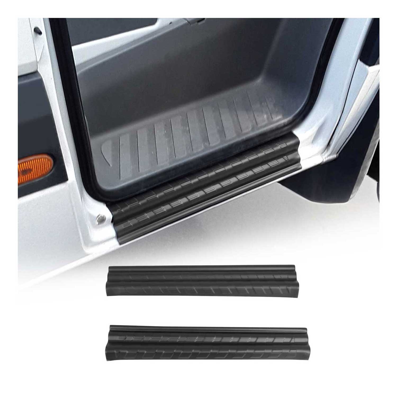 2006-2018 Mercedes Sprinter W906 Door Sill Scuff Plate Scratch Black 2Pcs
