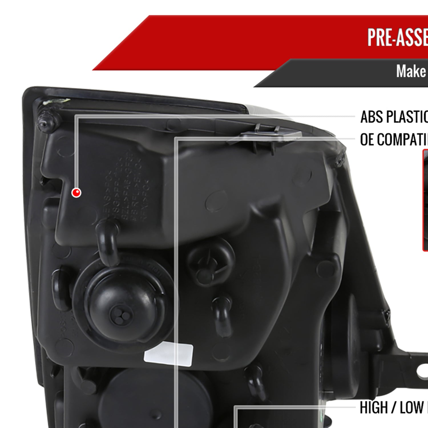 2008-2014 Cadillac CTS Projector Headlights w/LED Light Strip Chrome/Clear