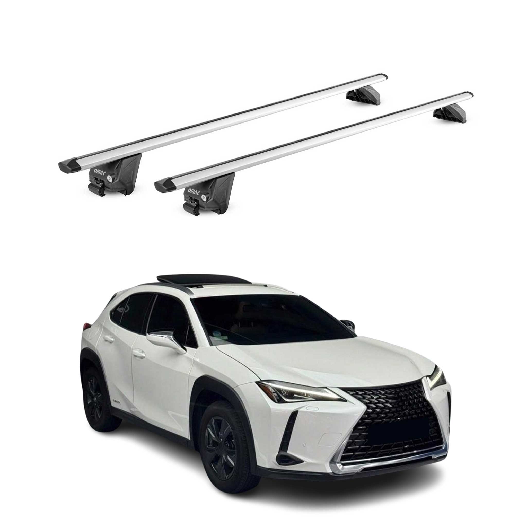 2019-2026 Lexus UX200 UX250h Roof Rack Cross Bars Silver Carrier 2 Pcs