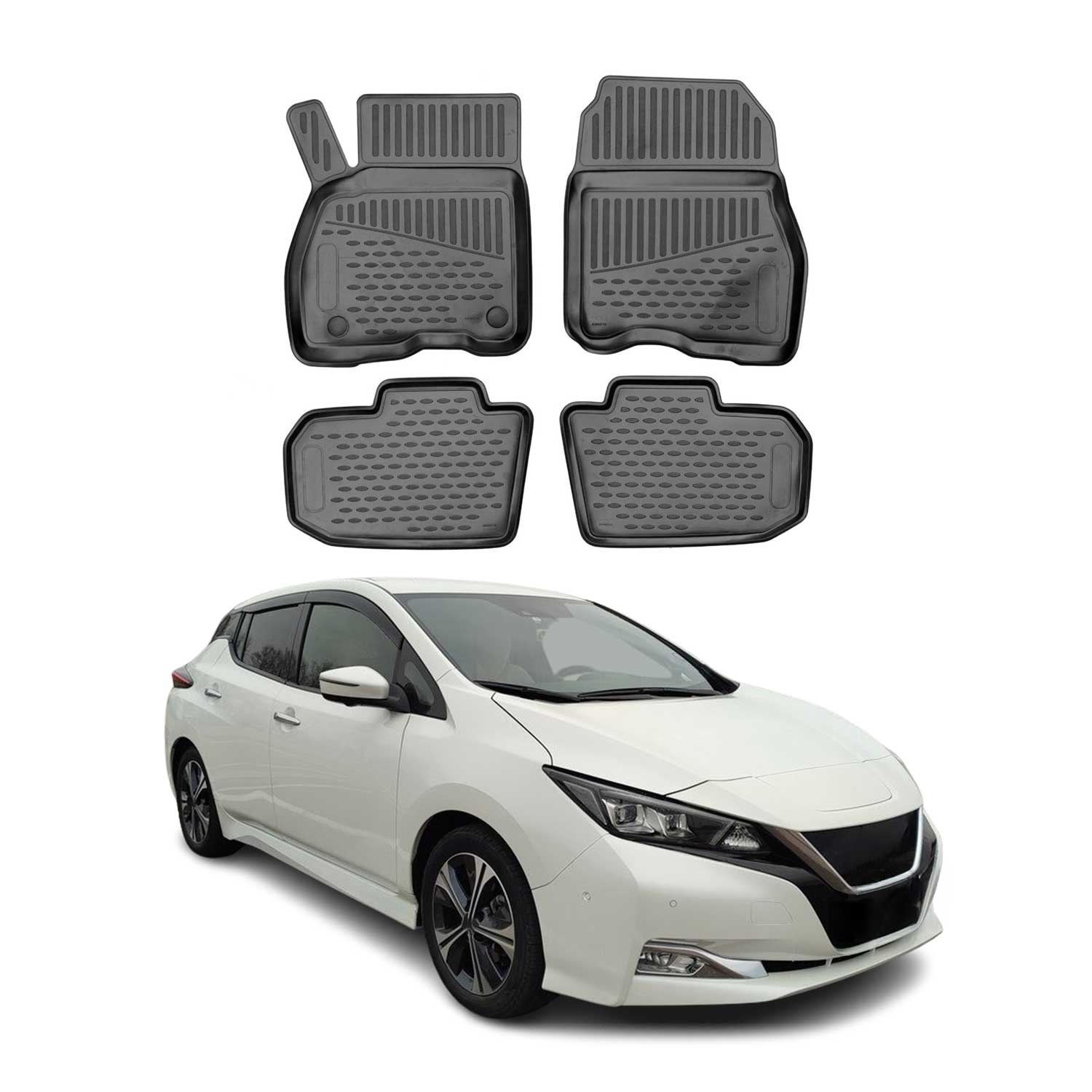 2018-2025 Nissan Leaf Floor Mats Liners Full Set All Weather Black