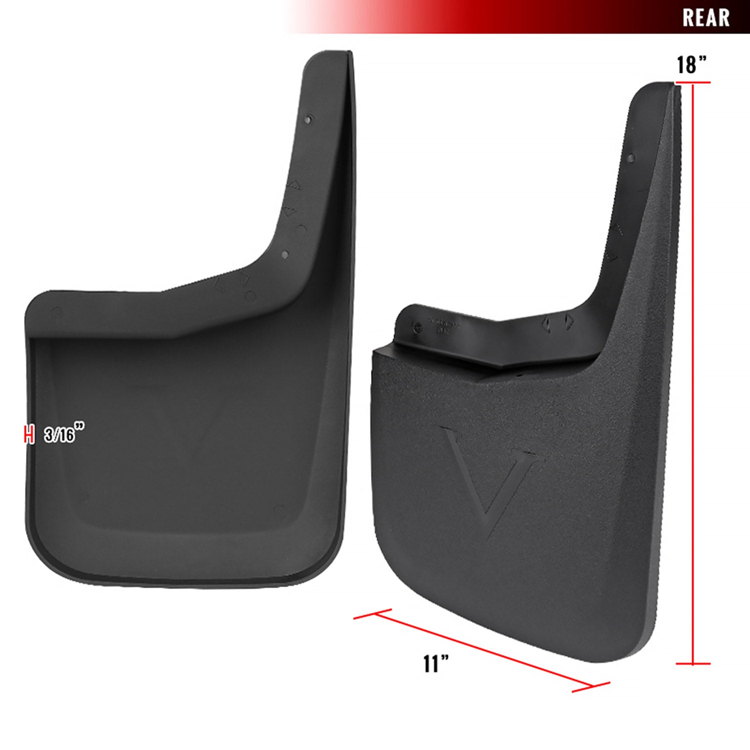 2015-2018 Ford F-150 Front & Rear Mud Flap Splash Guards Models w/Wheel Lip