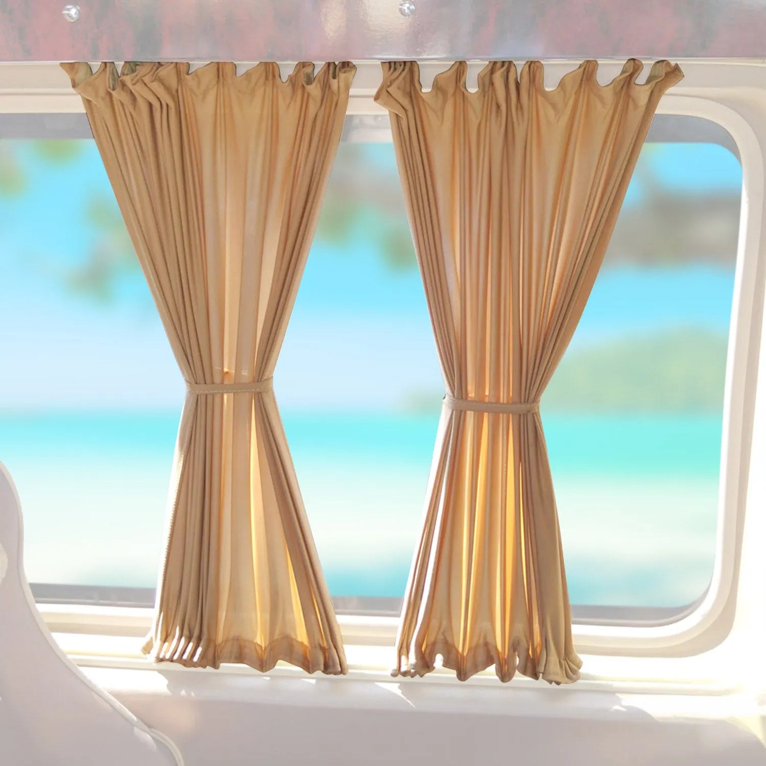 2014-2025 RAM ProMaster L1 L2 SWB Side Window Curtain Double Sliding Beige