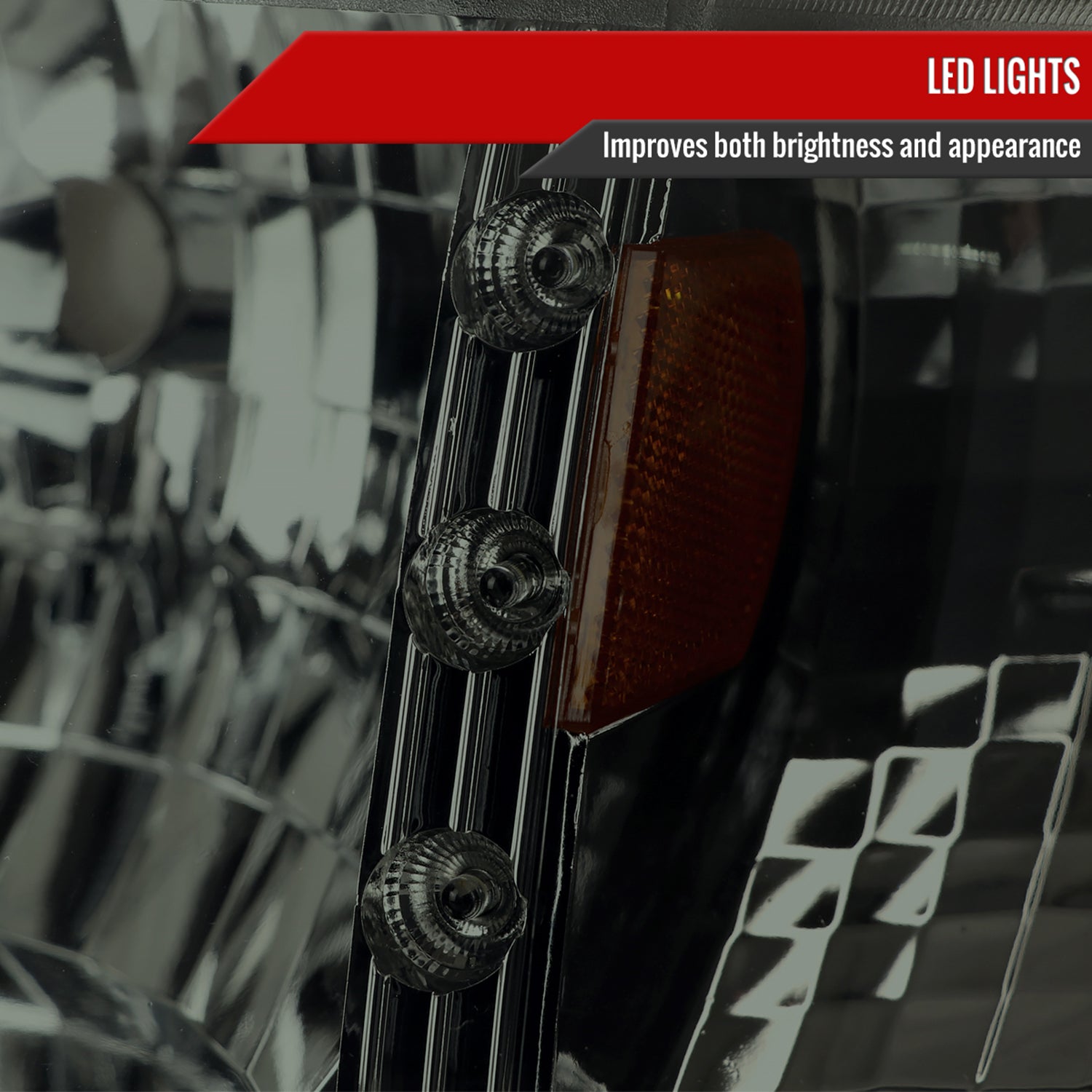 1993-1997 Ford Ranger Factory V2 Headlights w/Corner Lights Chrome/Smoke