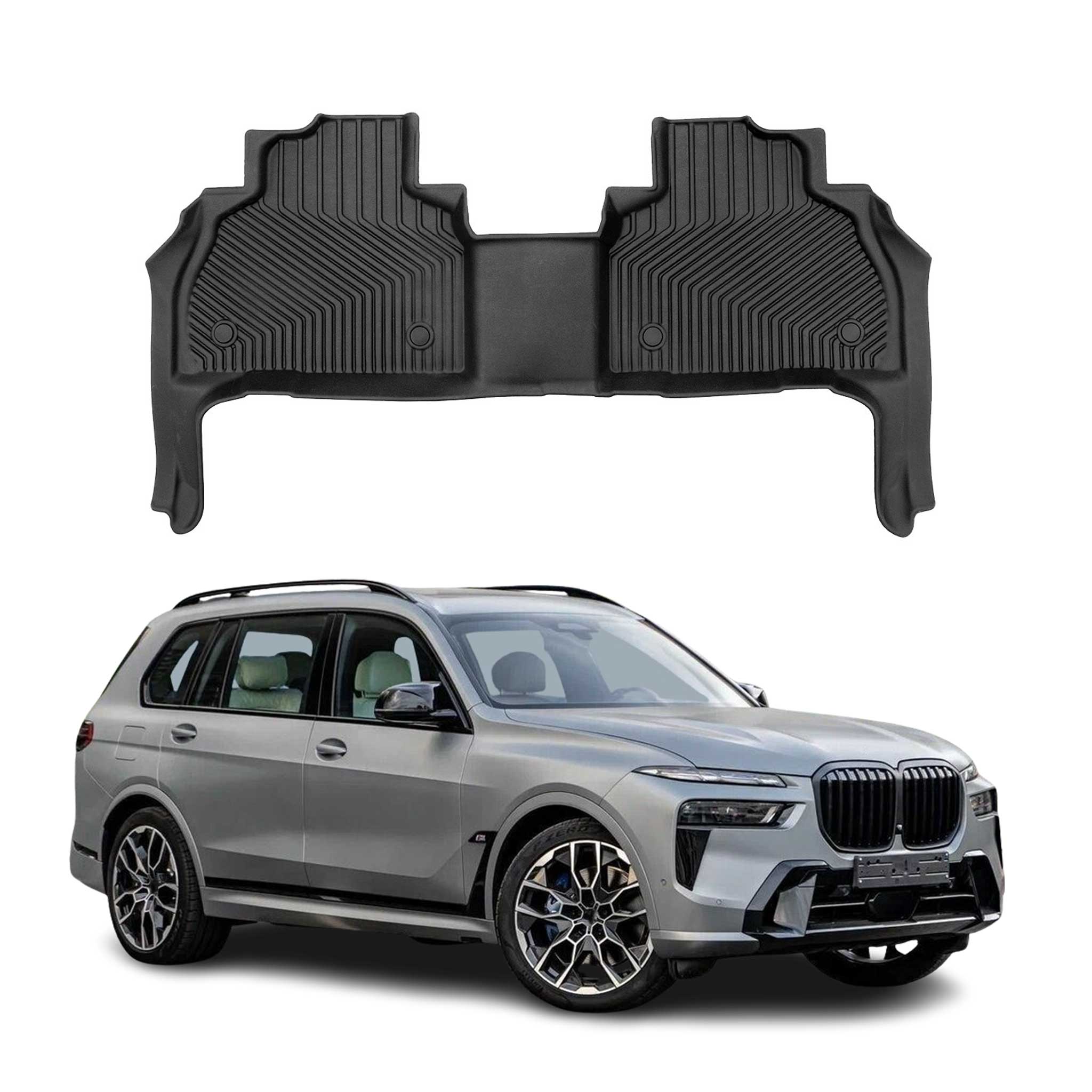 2019-2025 BMW X7 G07 Premium Floor Mats Liners 7 Seats Second Row Rear Black