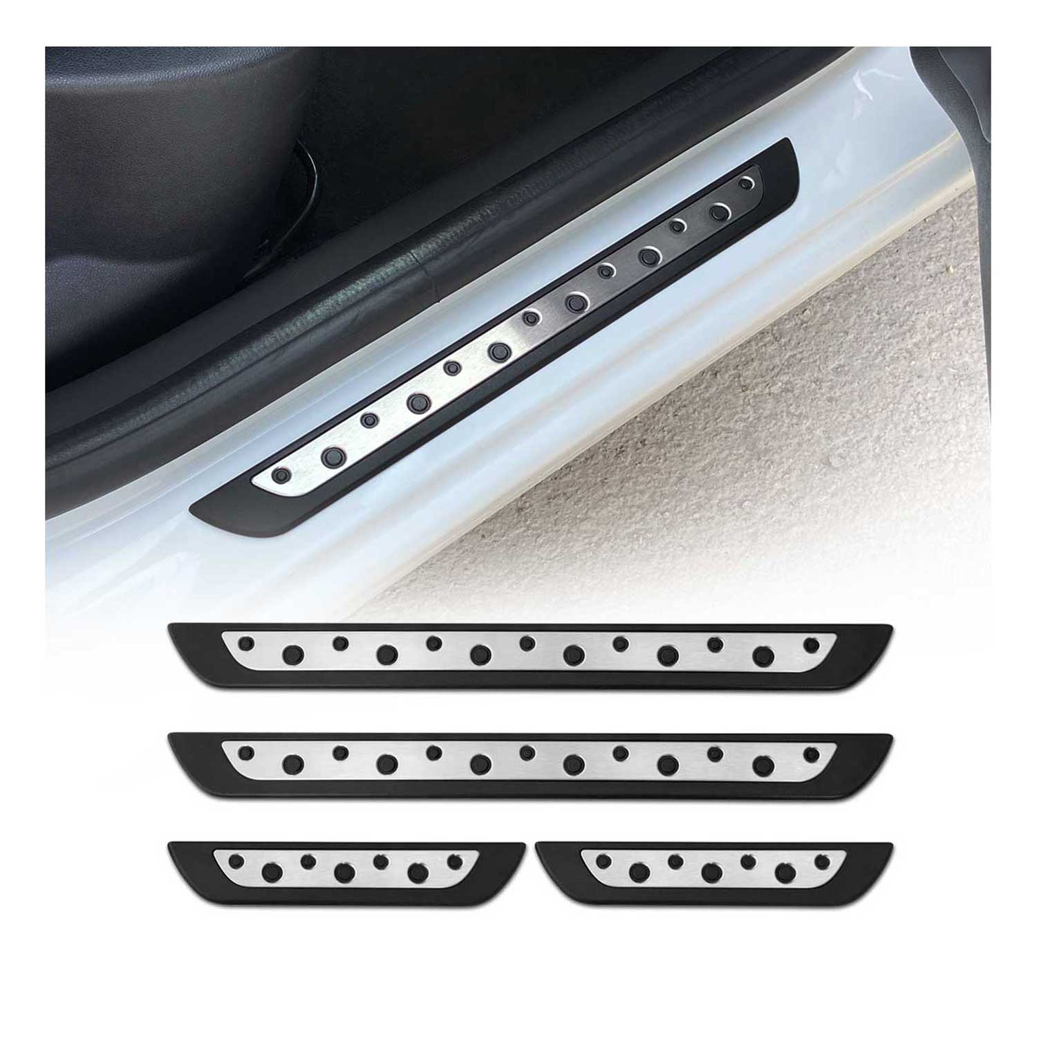 Nissan Pathfinder Door Sill Scuff Plate Scratch Protector Stainless Steel Silver 4 Pcs