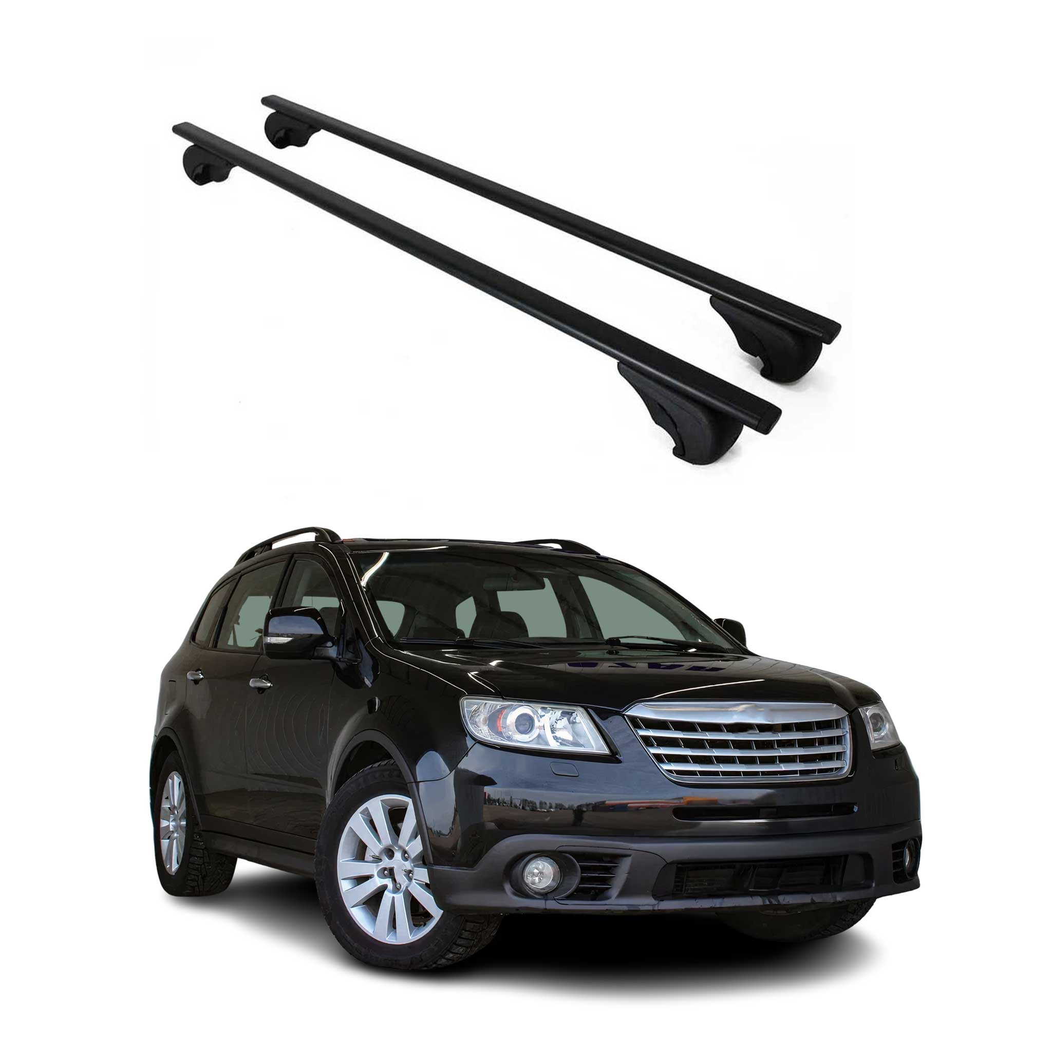 2008-2014 Subaru Tribeca Roof Rack Cross Bars Black