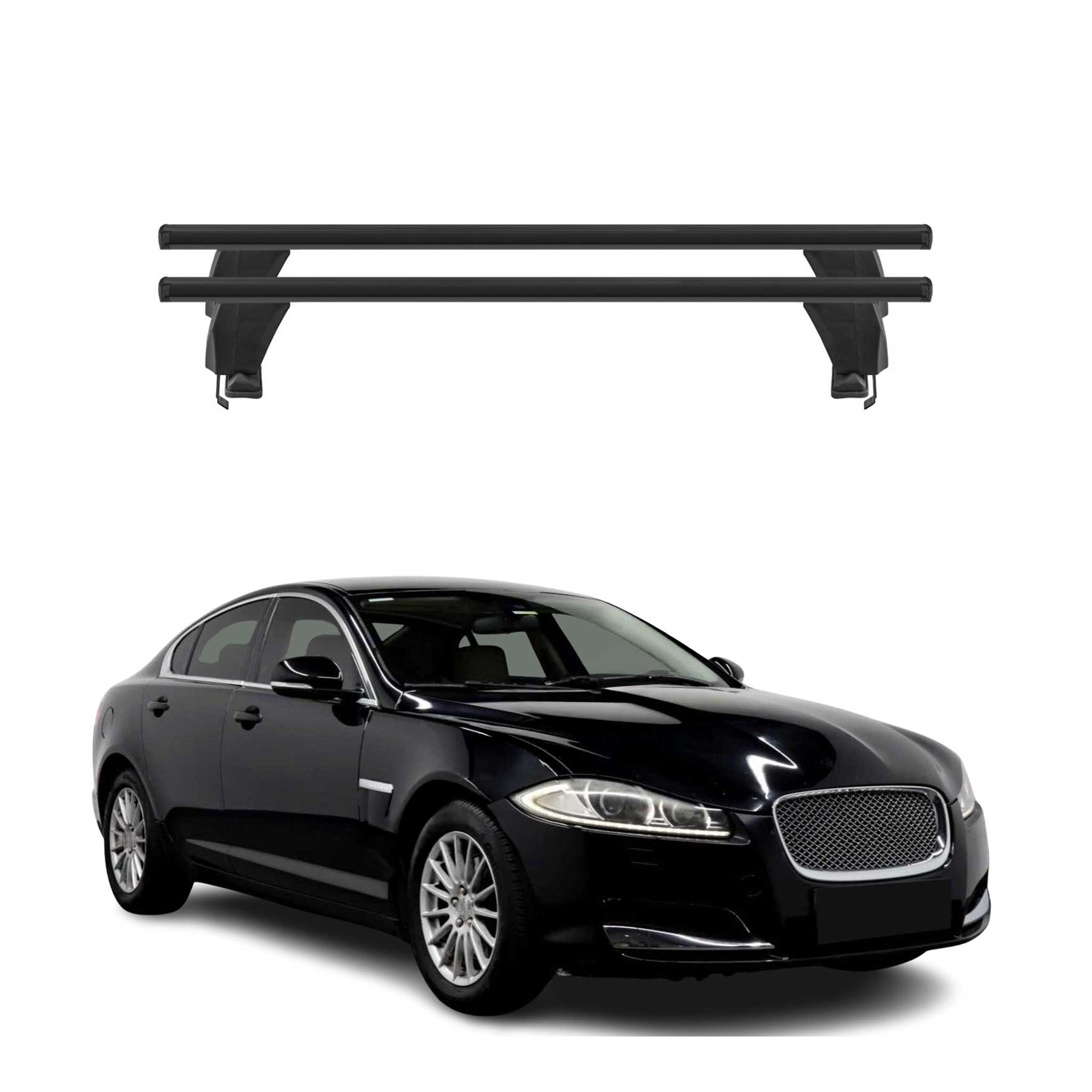 2009-2015 Jaguar XF Sedan Roof Rack Cross Bars Black