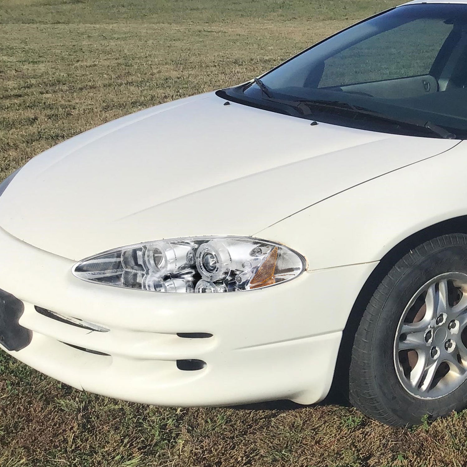 1998-2004 Dodge Intrepid Dual Halo Projector HeadLights Chrome/Clear Lens