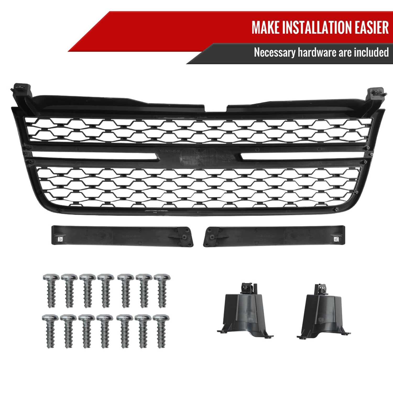 2005-2006 Chevy Silverado 2500HD/3500HD Black Honeycomb Front Hood Grille