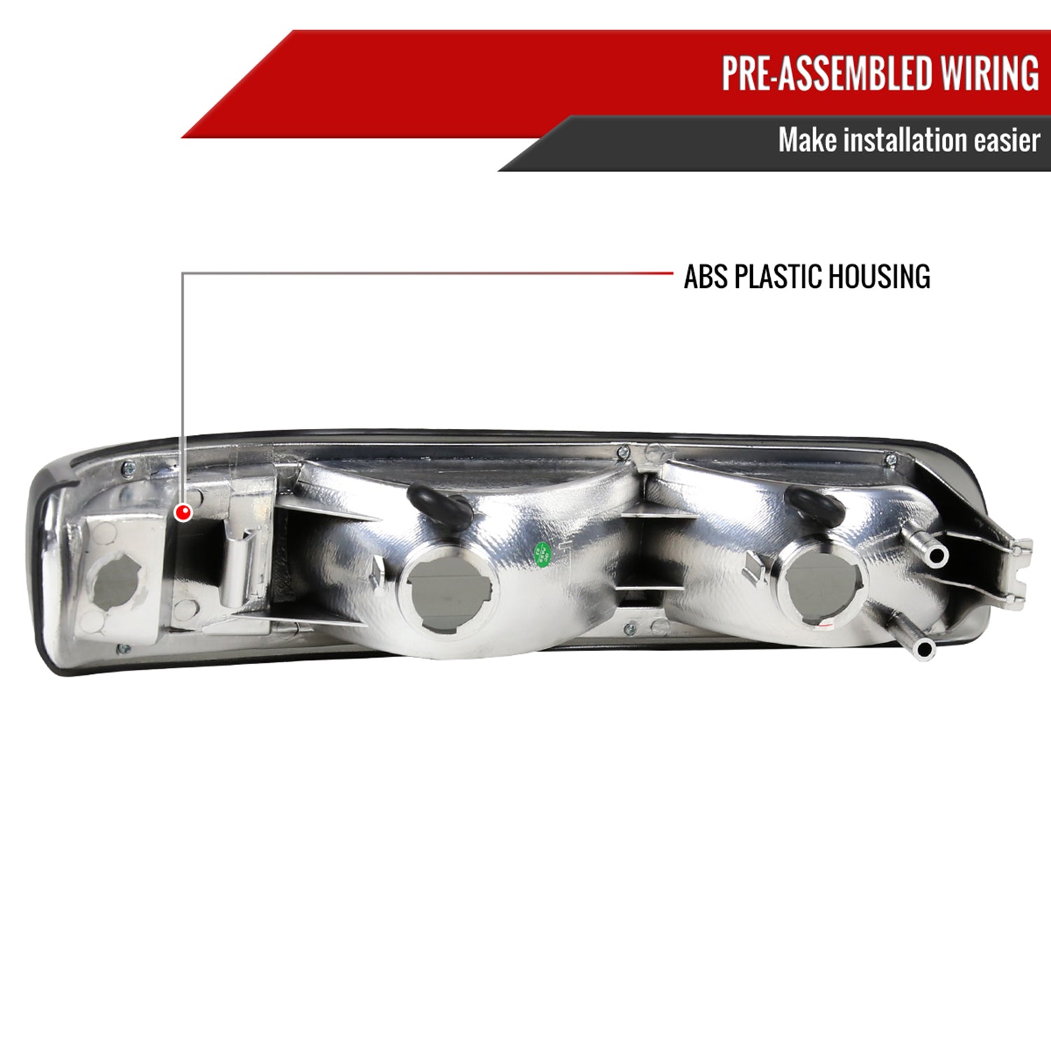 1999-2002 Chevy Silverado/ 2000-2006 Tahoe Suburgan Bumper Lights Chrome/Smoke