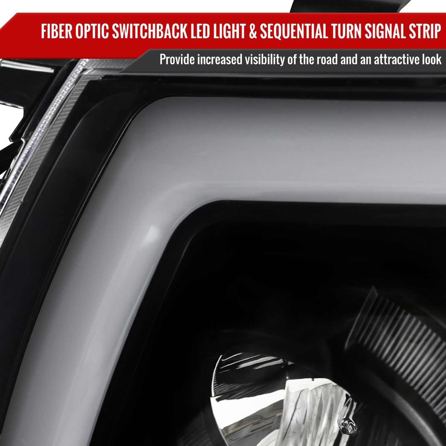 2005-2011 Toyota Tacoma LED Bar Projector Headlights Turn Signal Lights Black