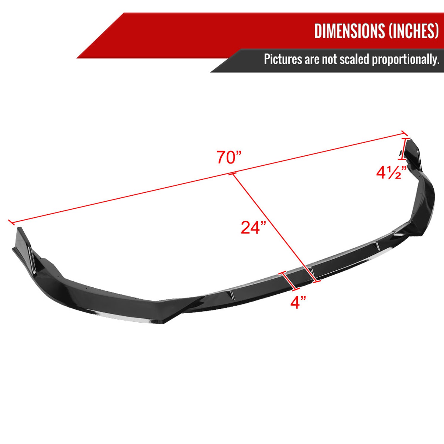 2019-2020 Toyota Corolla Sedan Glossy Black Polypropylen 3Pcs Bumper Lip