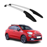 2016-2023 Fiat 500X Roof Rack Rails Side Rails Aluminium Silver 2 Pcs