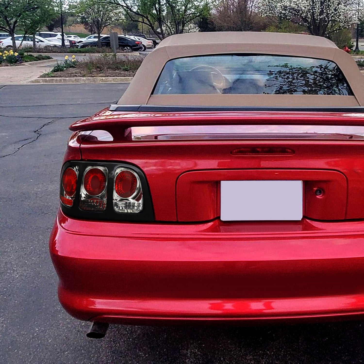 1994-1998 Ford Mustang Tail Lights Chrome Housing/Clear Lens