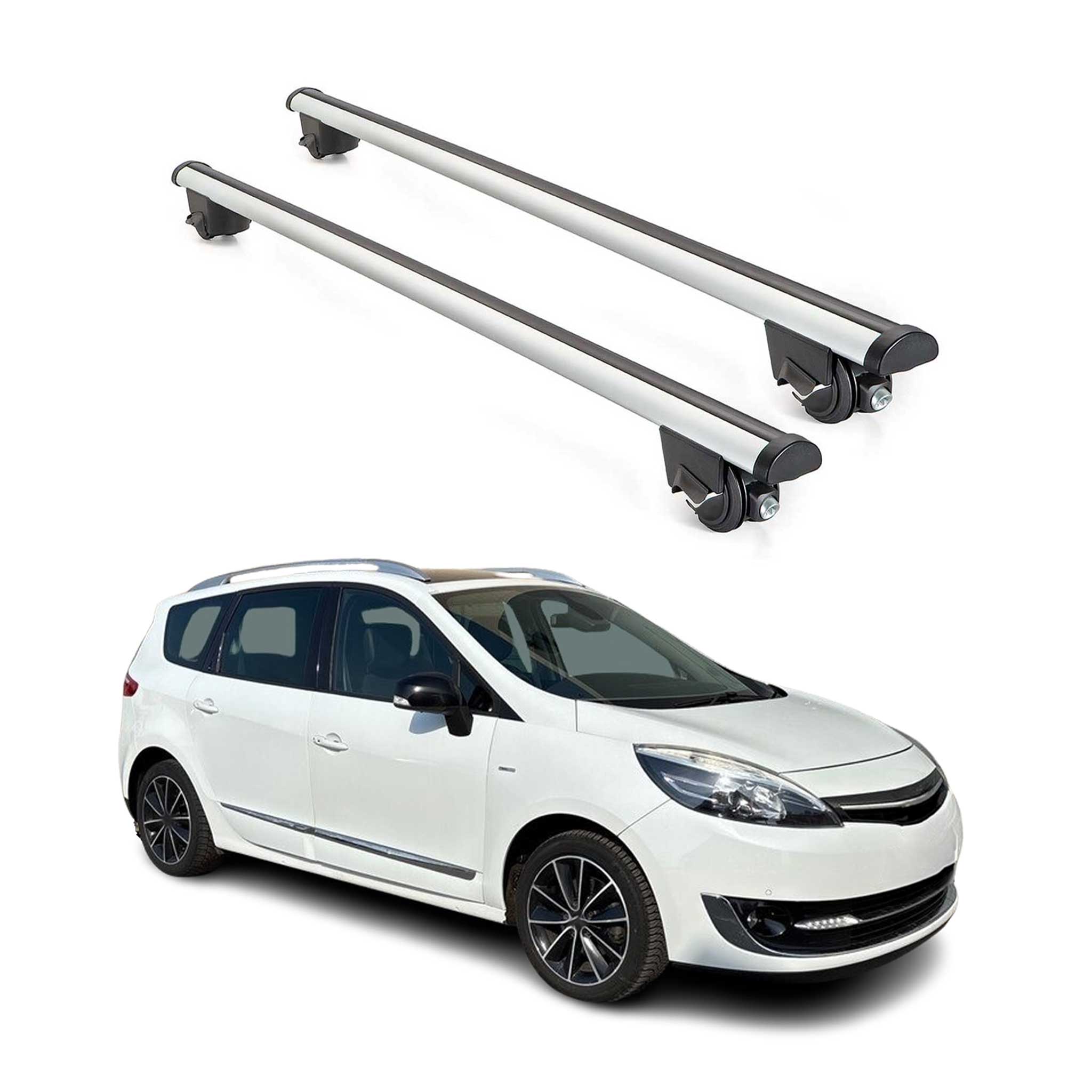 2009-2016 Renault Scenic Roof Rack Cross Bars Silver