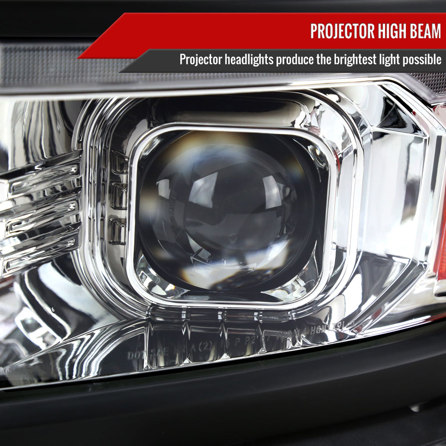 2014-2015 Chevy Silverado 1500 LED Bar Projector Headlights Chrome/Black Trim