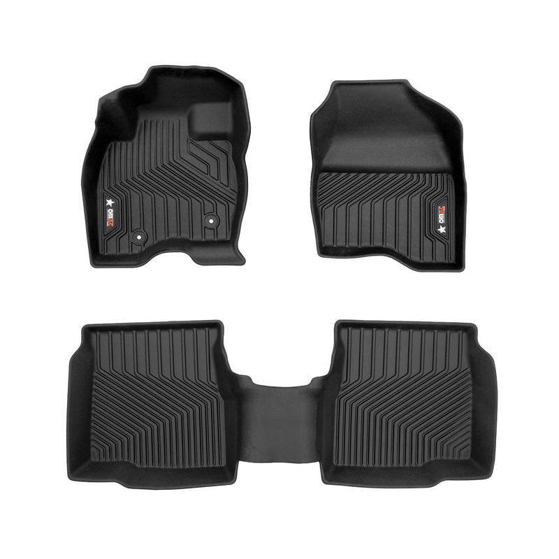 2016-2019 Ford Explorer Premium Floor Mats Liners First and Second Row Set Black