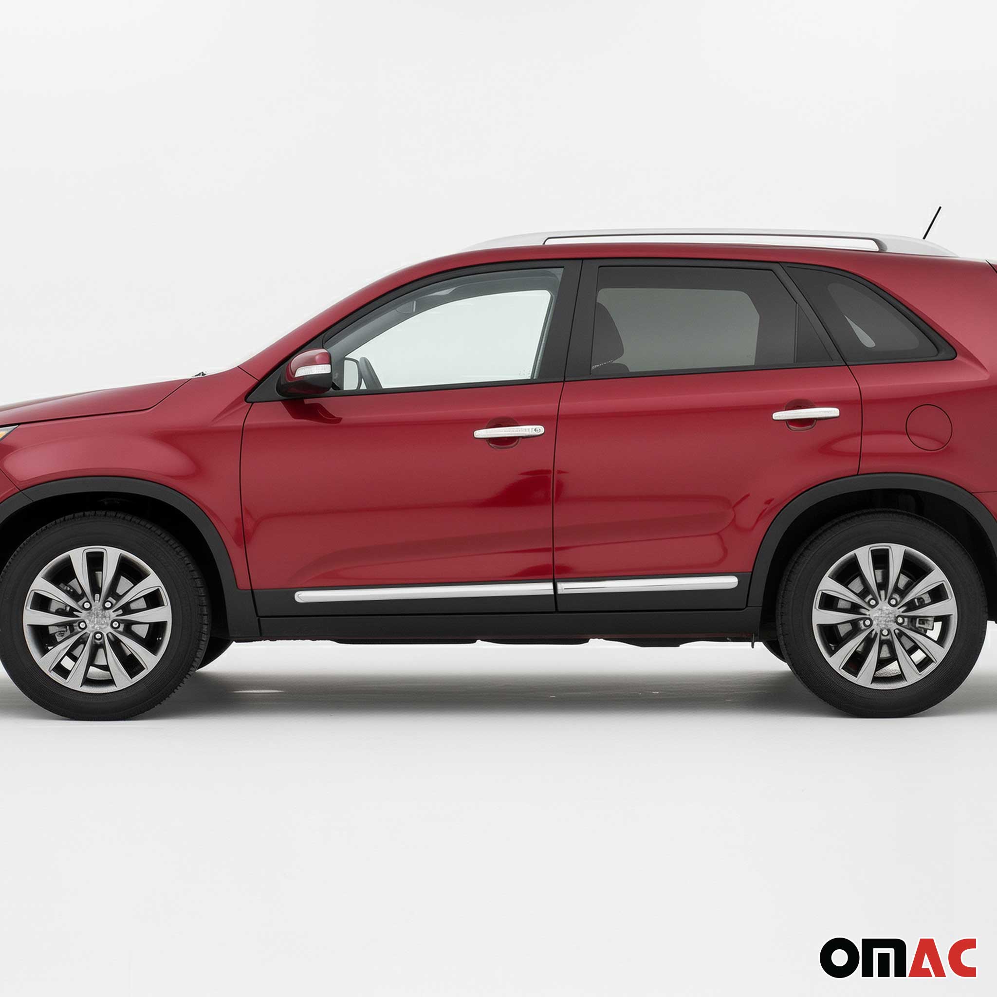 2011-2015 Kia Sorento Side Door Molding Trim Skirt Garnish Stainless Steel Silver 4Pcs