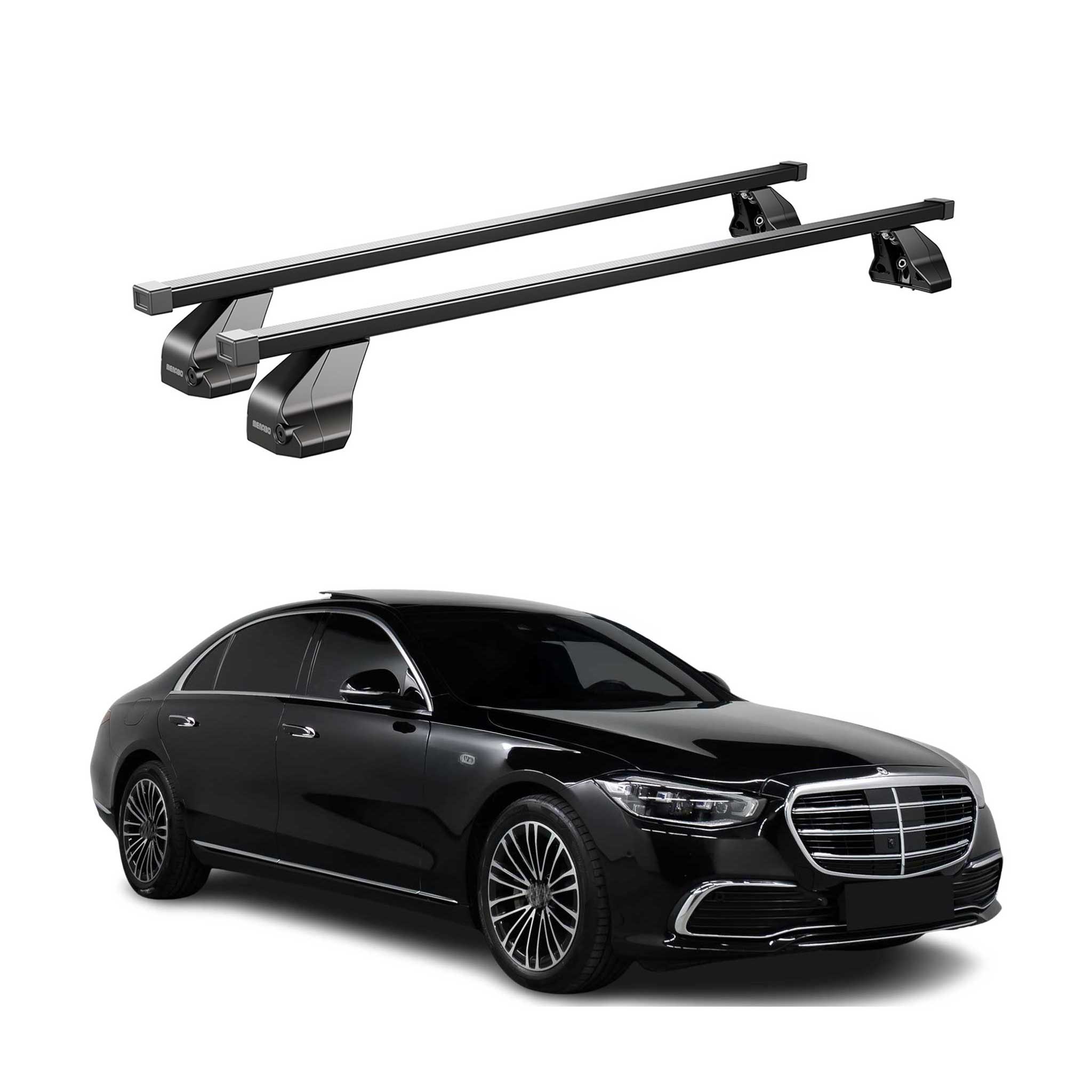 Roof Racks Cross Bars Carrier for Mercedes S Class W223 2020-25 Steel Black 2x