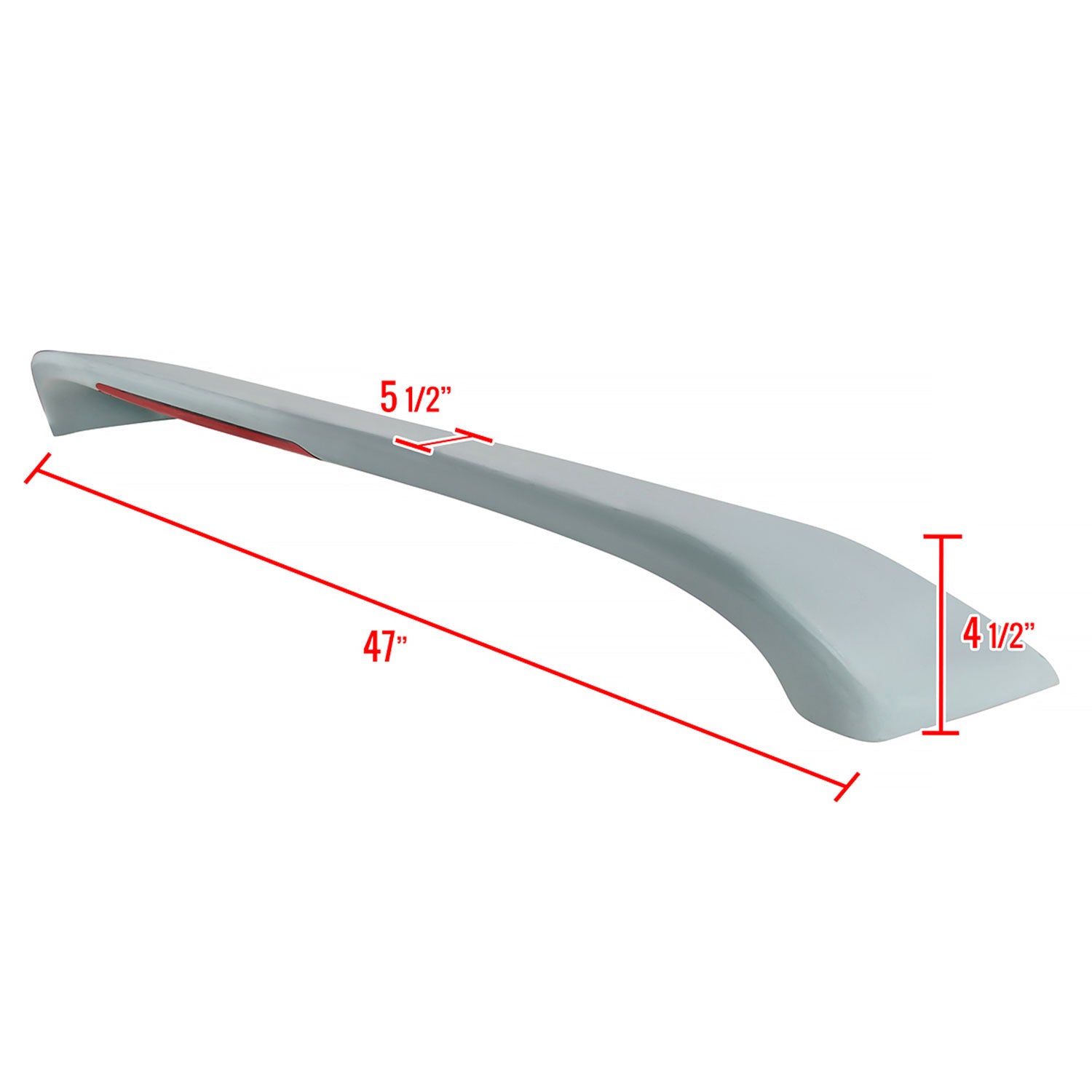 2003-2008 Mazda 6 Sedan Grey Primer Factory Rear Trunk Spoiler LED Brake Light