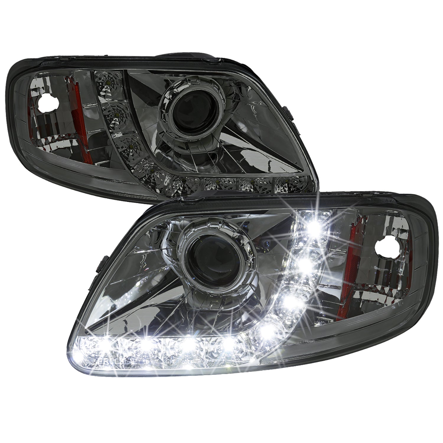 1997-2004 Ford F-150 / 1997-2002 Expedition Projector Headlights SMD LED Smoke