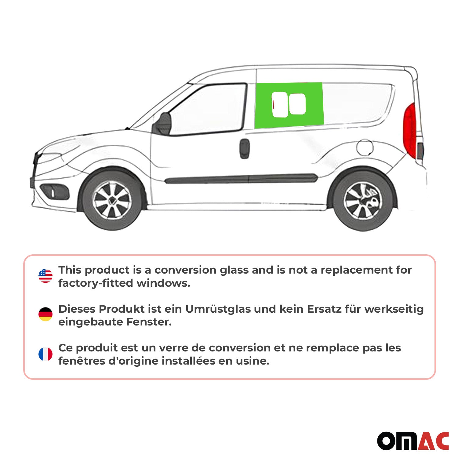 2015-2022 RAM ProMaster City Sliding Window Glass Front Left Side