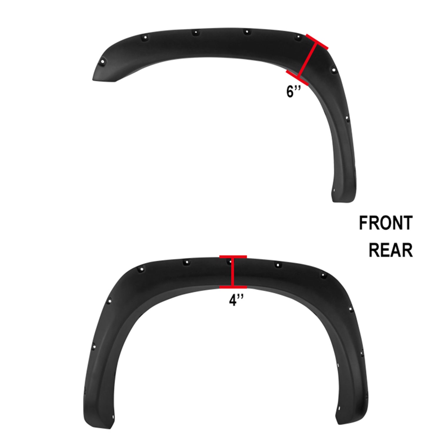 2002-2009 Dodge RAM Smooth Rivet Style Fender Flares Wheel Protector