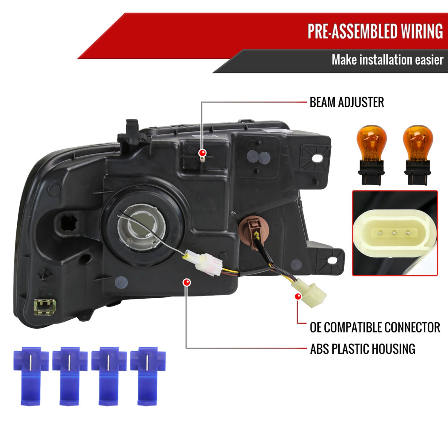 2004-2008 Ford F-150/ 06-2008 Lincoln Mark LT LED Bar Factory Headlights Chrome