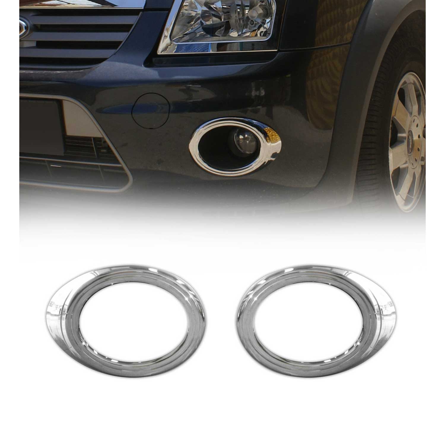 2010-2013 Ford Transit Connect Fog Light Lamp Bezel Cover Silver 2 Pcs