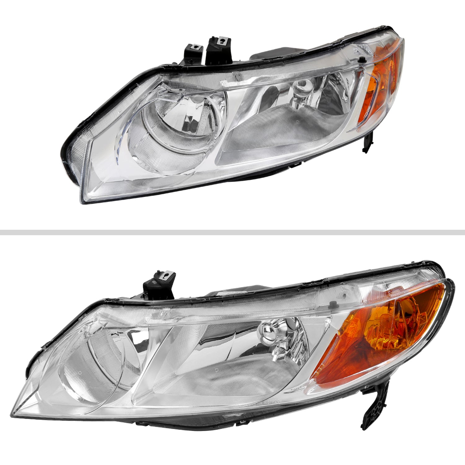 2006-2011 Honda Civic Sedan Factory Style Headlights Chrome/Clear Lens