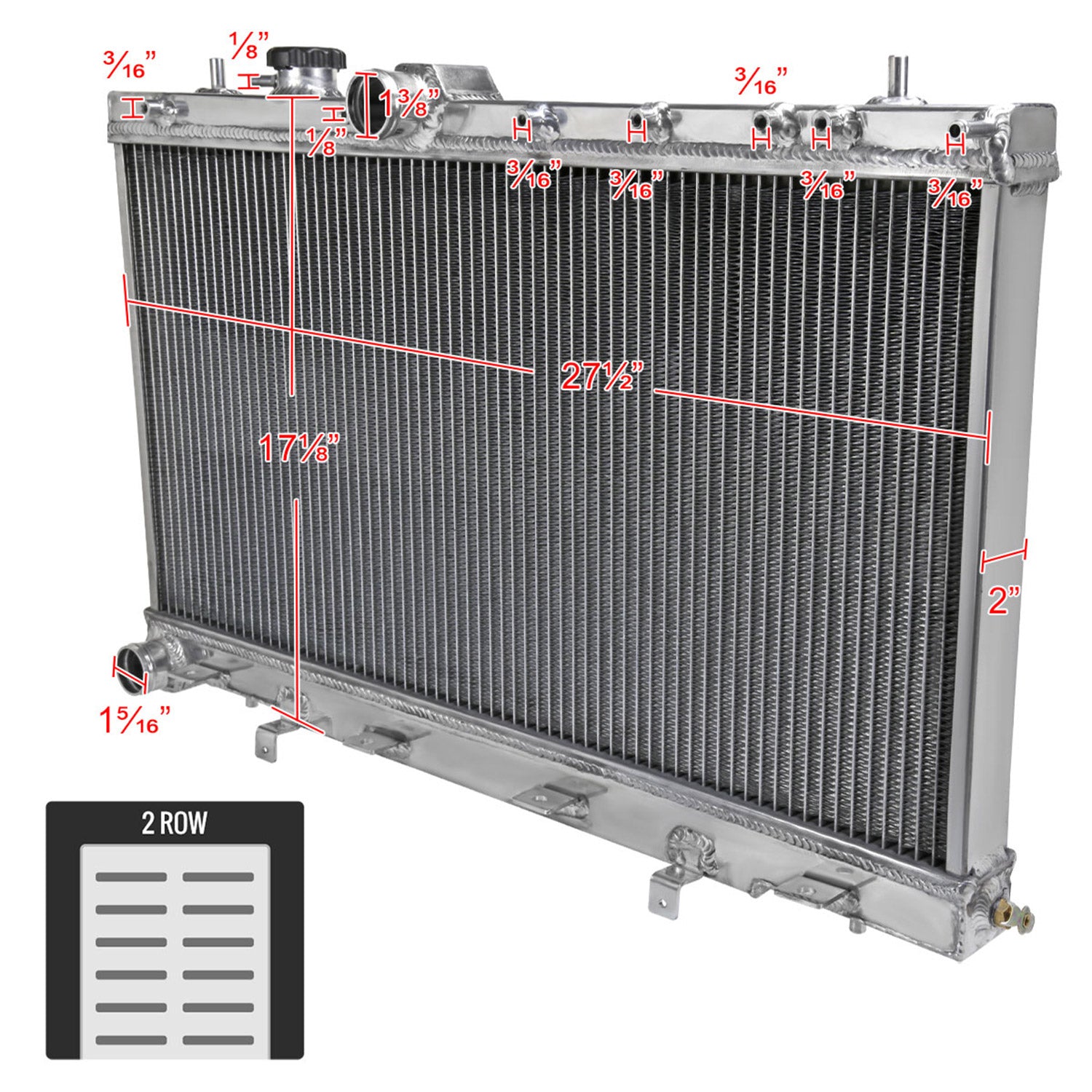 2002-2007 Subaru Impreza WRX/STI Aluminum 2-Row Performance Radiator