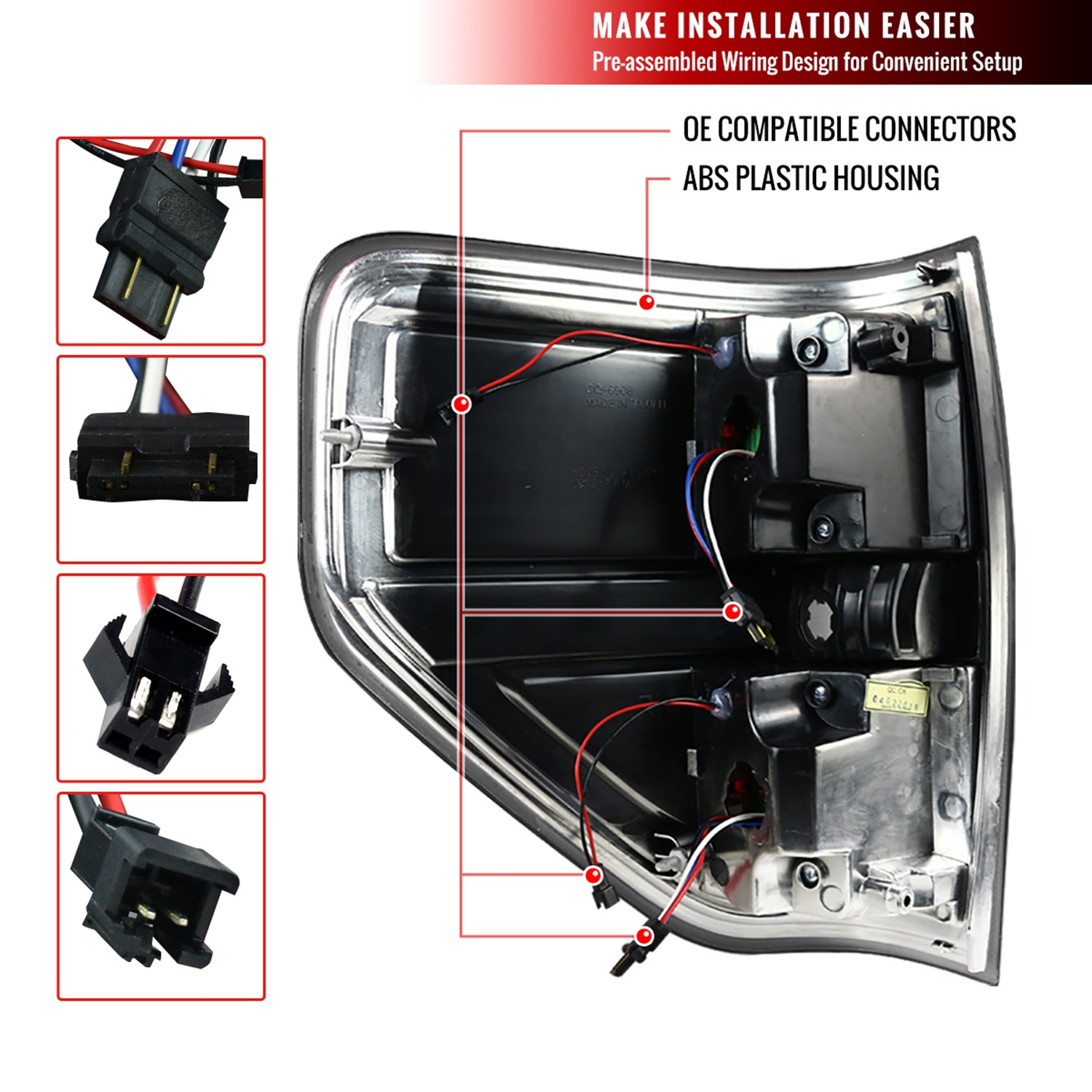 2009-2014 Ford F-150 LED Tail Lights - OZ Chrome Housing/Smoke Lens