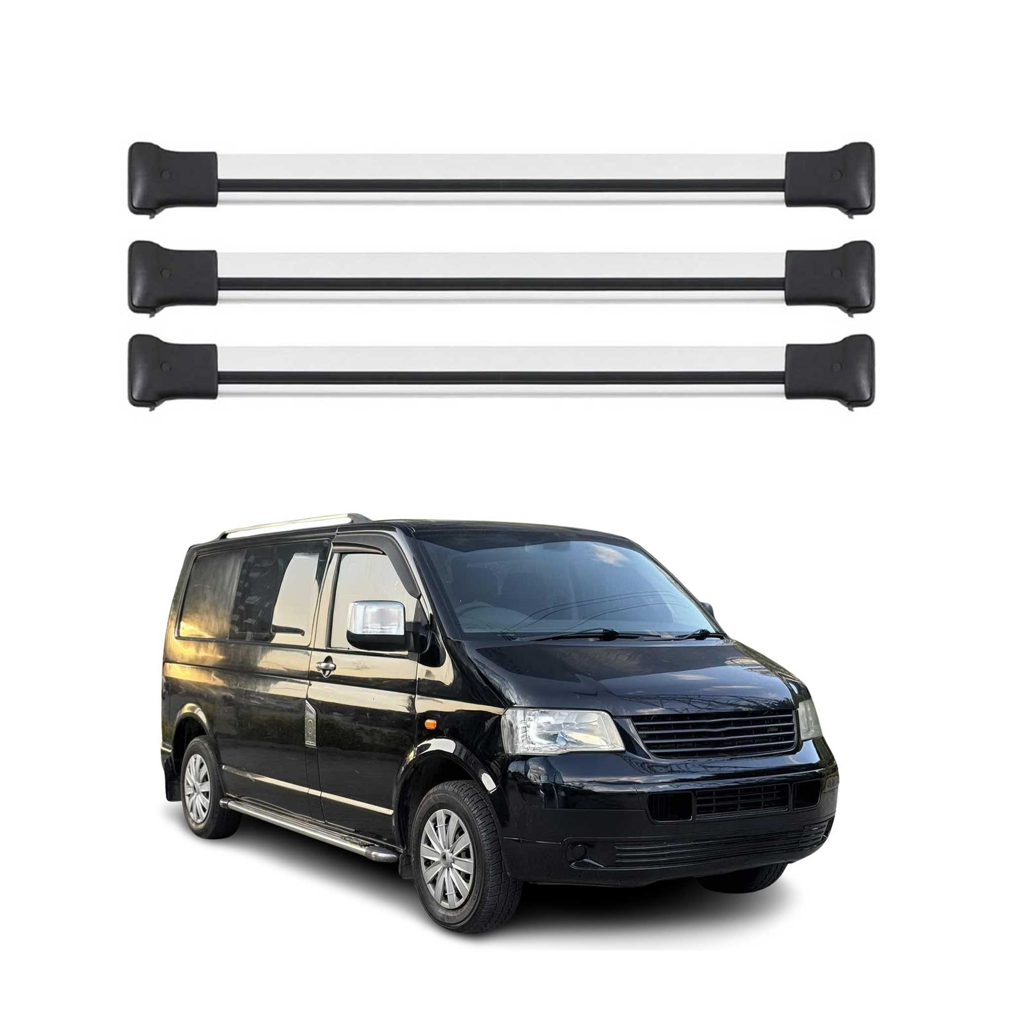 2010-2015 VW T5 Transporter Roof Rack Cross Bars 3Pcs Silver