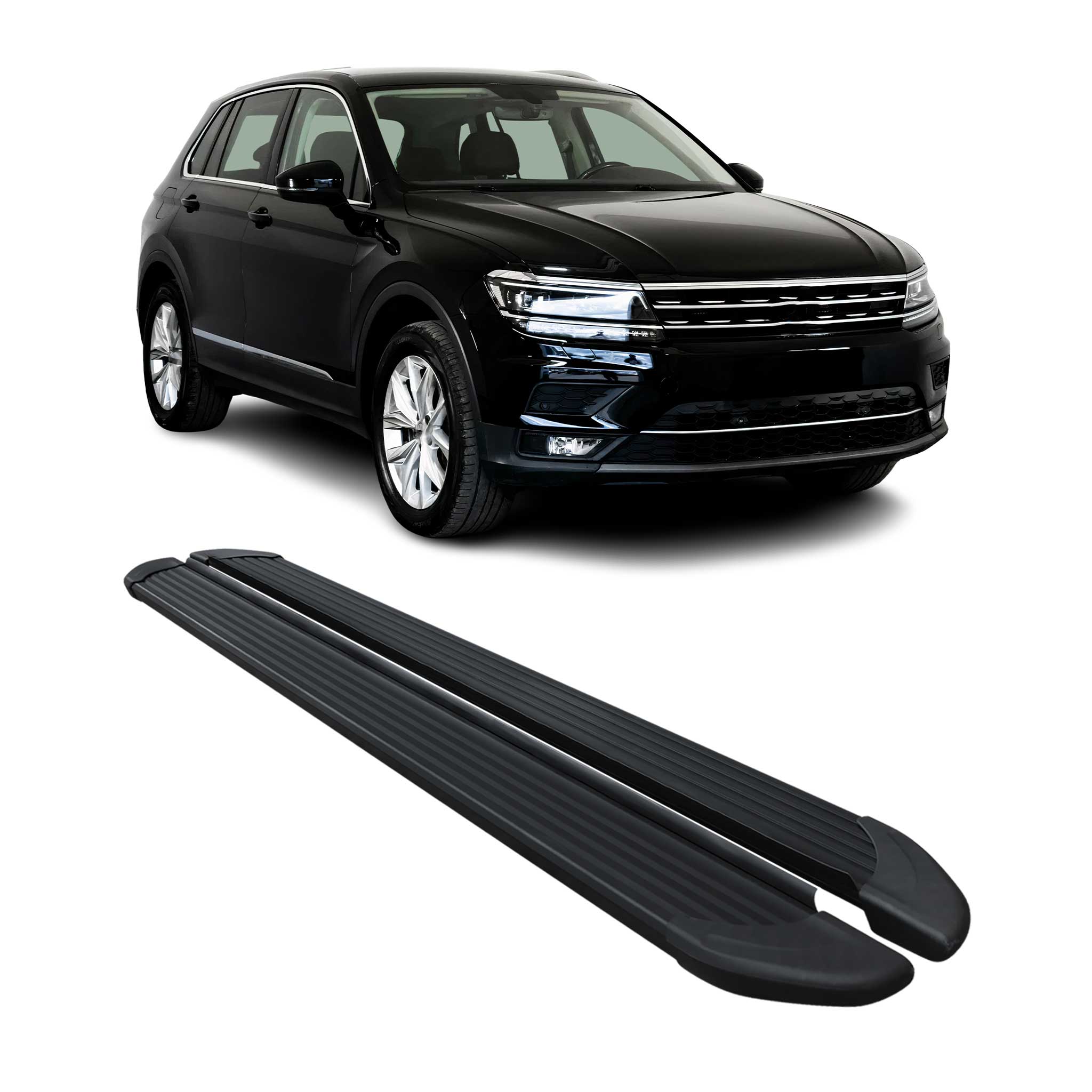 Running Boards Side Step Nerf Bars for Volkswagen Tiguan 2018-2024 Black 2 Pcs