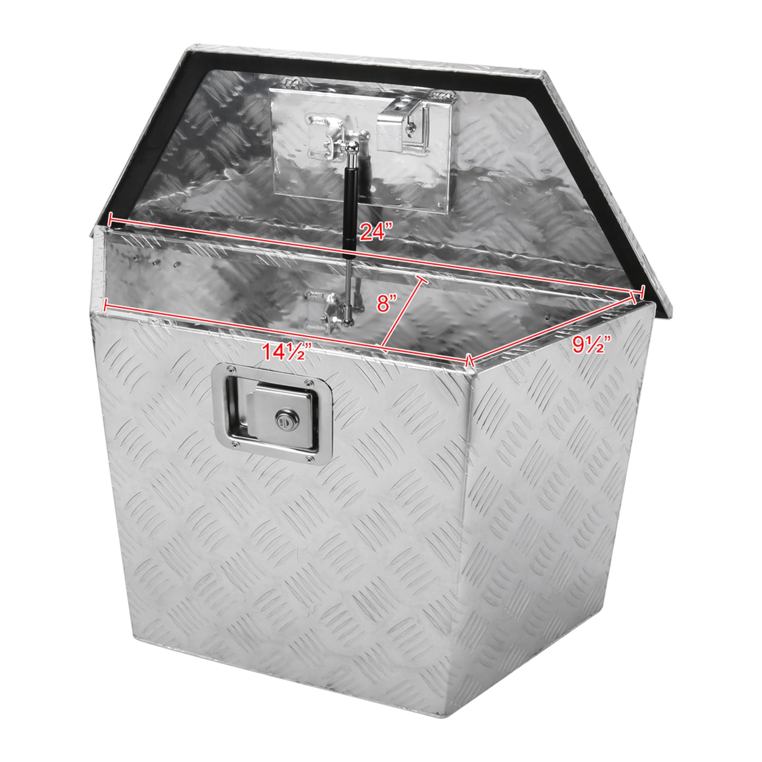 Universal 15~28" Heavy Duty Alu Truck Trailer Tongue Tool Box w/Lock & Keys