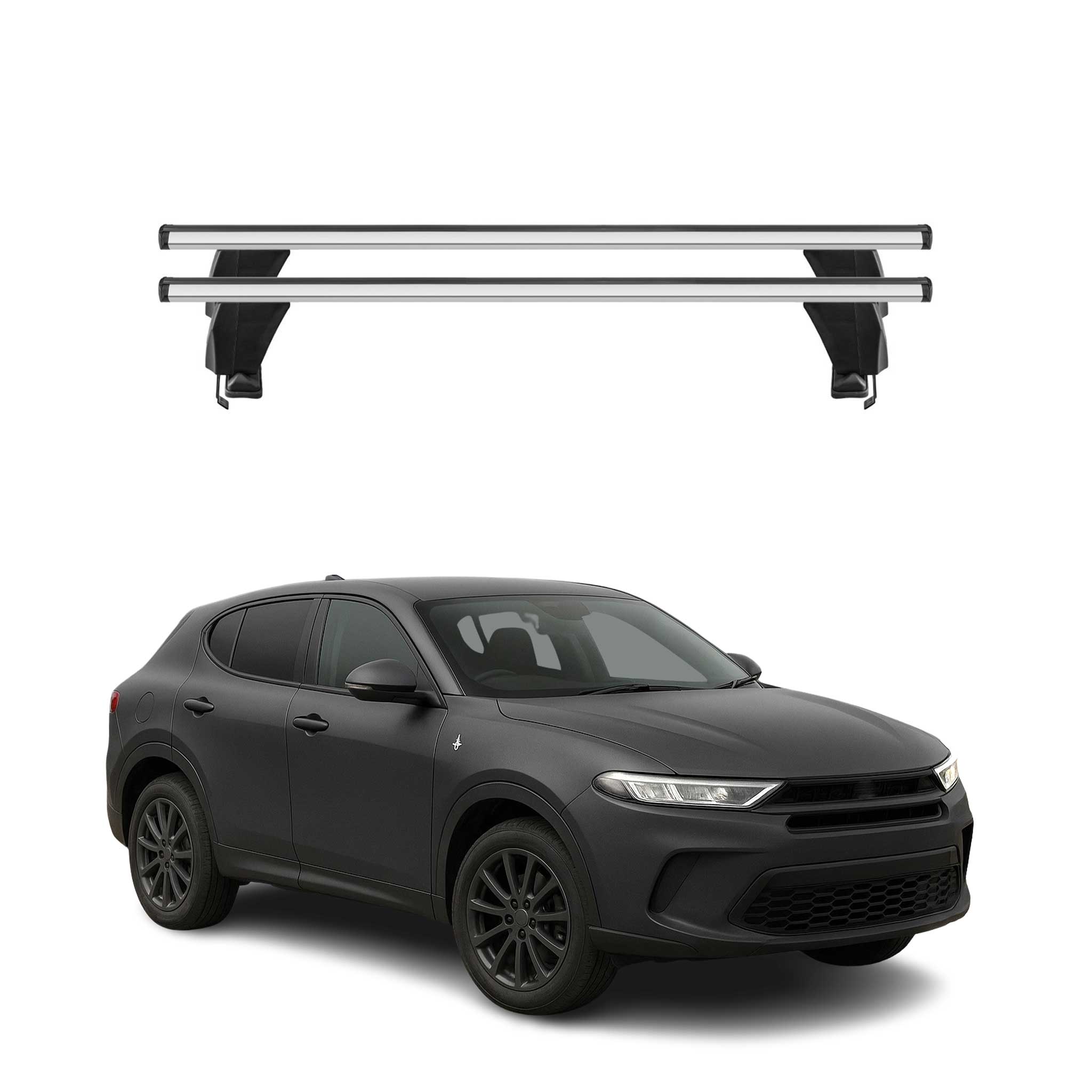Top Roof Racks Cross Bars fits Dodge Hornet 2023-2026 2Pcs Gray Aluminium