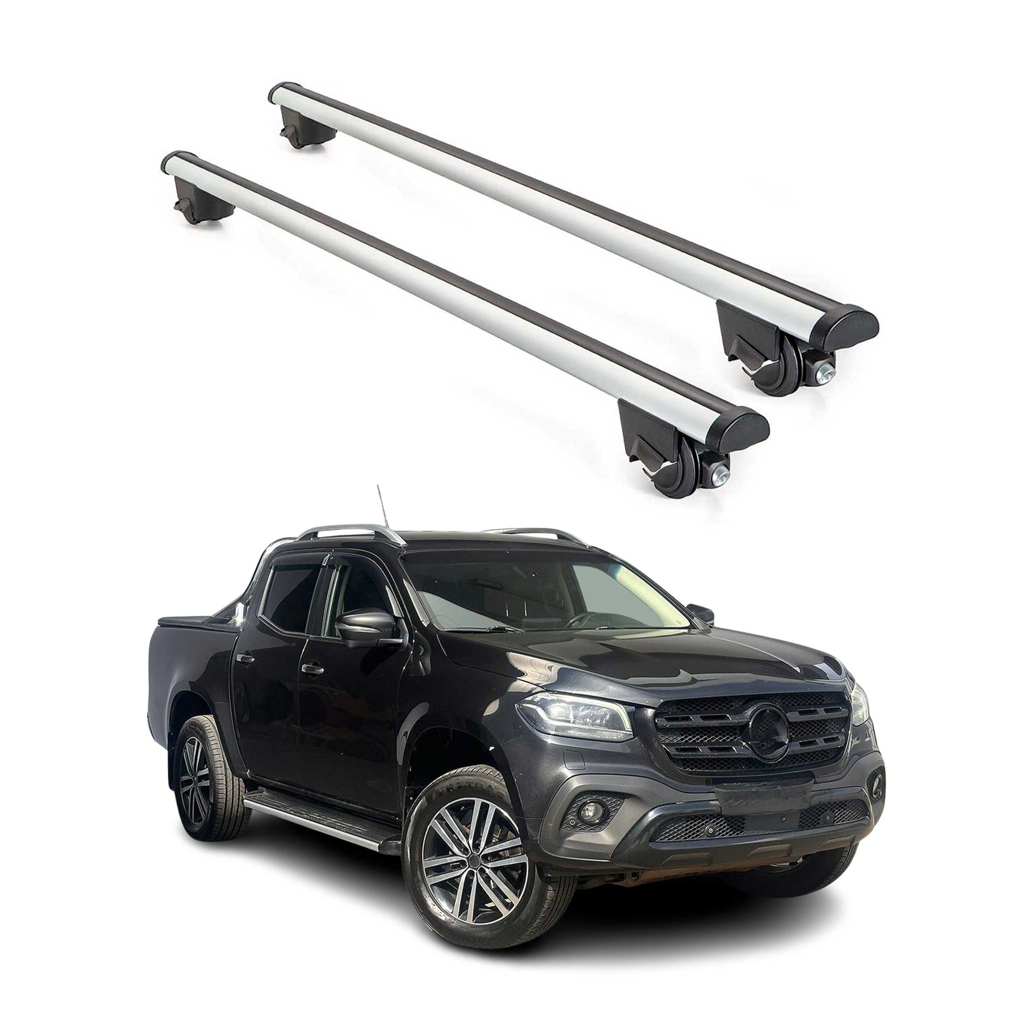 2018-2021 Mercedes X Class W470 DoubleCab Roof Rack Cross Bars Silver