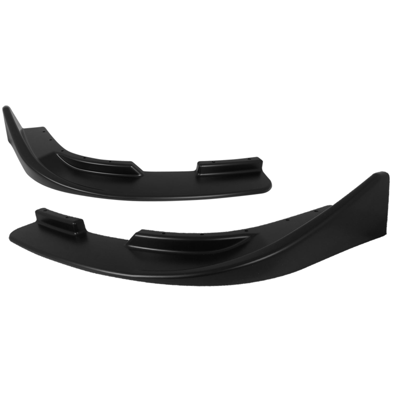 Universal Matte Black Polypropylene Front Bumper Lip Spoiler Splitters