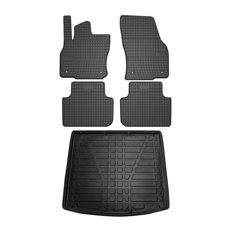 Floor Mats Cargo Liner Set for Audi Q3 2018-2024 Black 5 Pcs