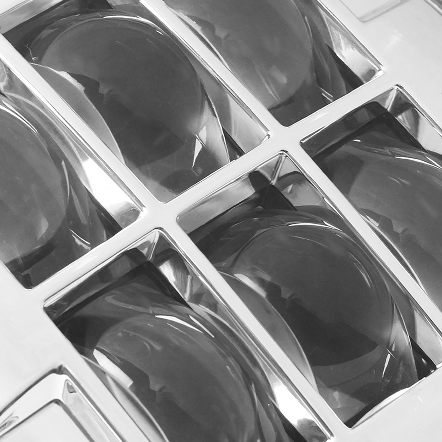 Universal 7" Cree LED Red Rim Projector Headlights - 2PC Chrome/Clear Lens