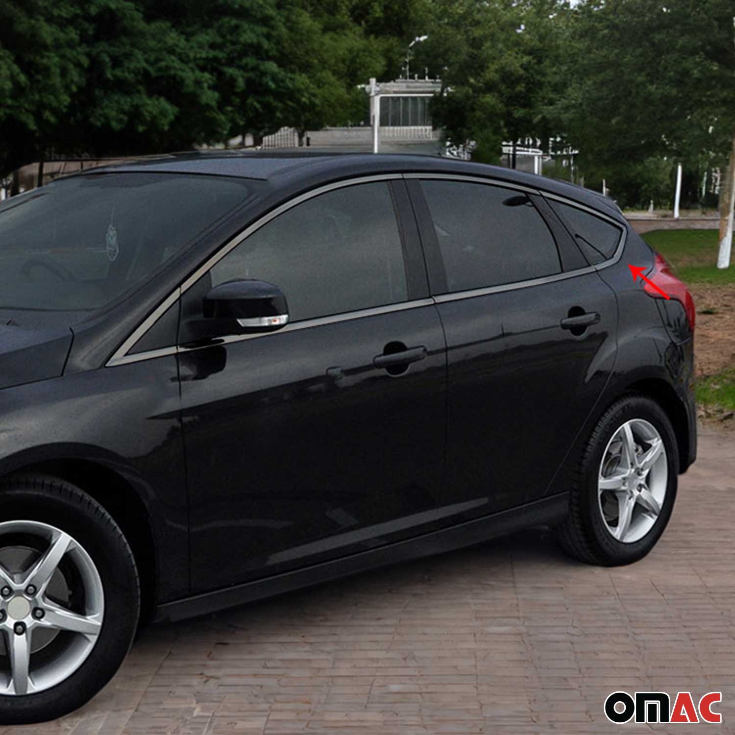 2012-2018 Ford Focus Hatchback Window Molding Trim Streamer Stainless Steel Dark 12Pcs