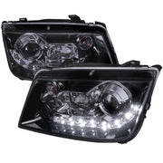 1999-2004 VW Jetta/Bora Projector Headlights R8 LED Light Black/Smoke Lens