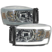 2006-2008 Dodge RAM 1500/ RAM 2500 3500 LED Headlights Amber Reflector & Smoke